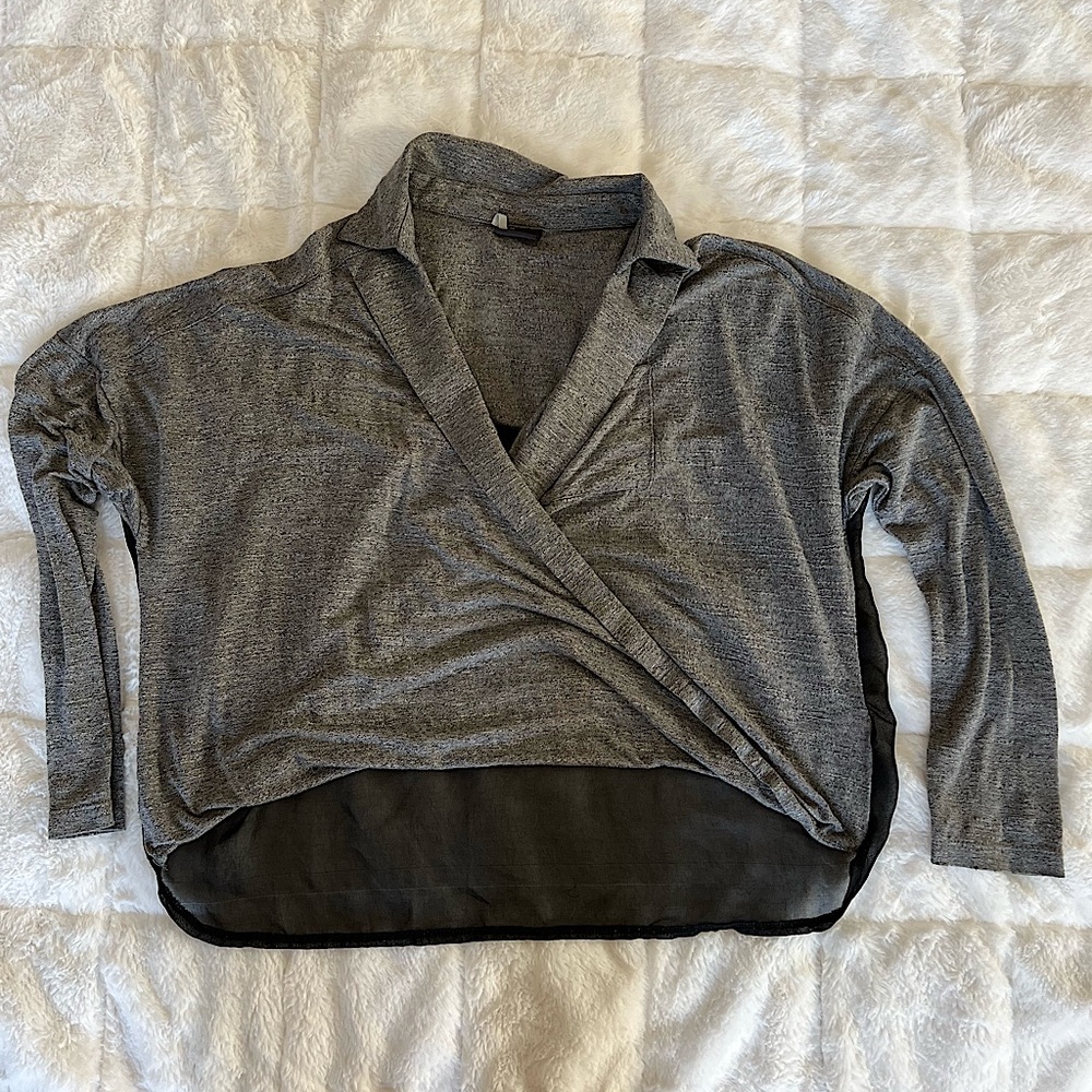 Grey Cross Top with Mesh Back